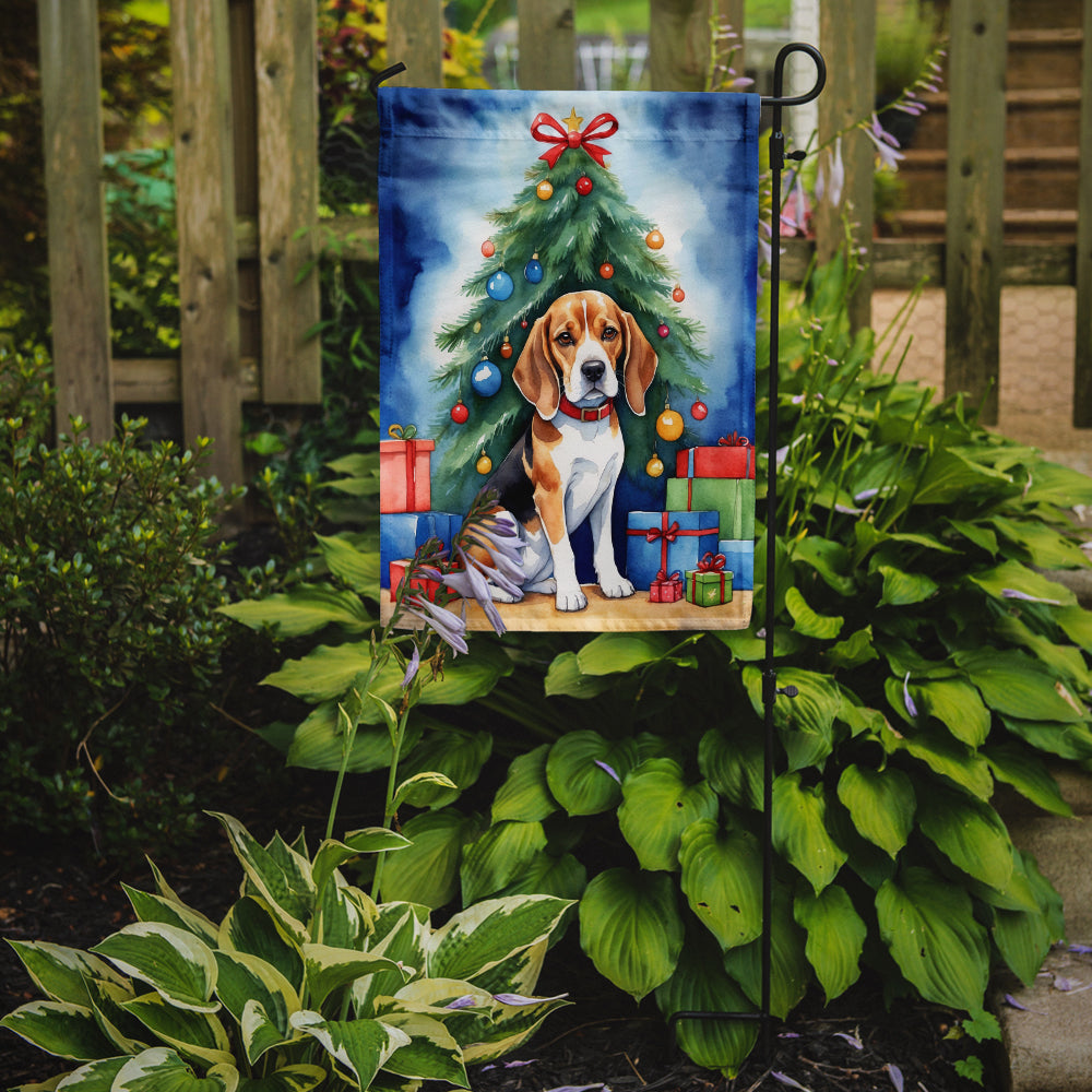 Beagle Christmas Reindeer Garden Flag