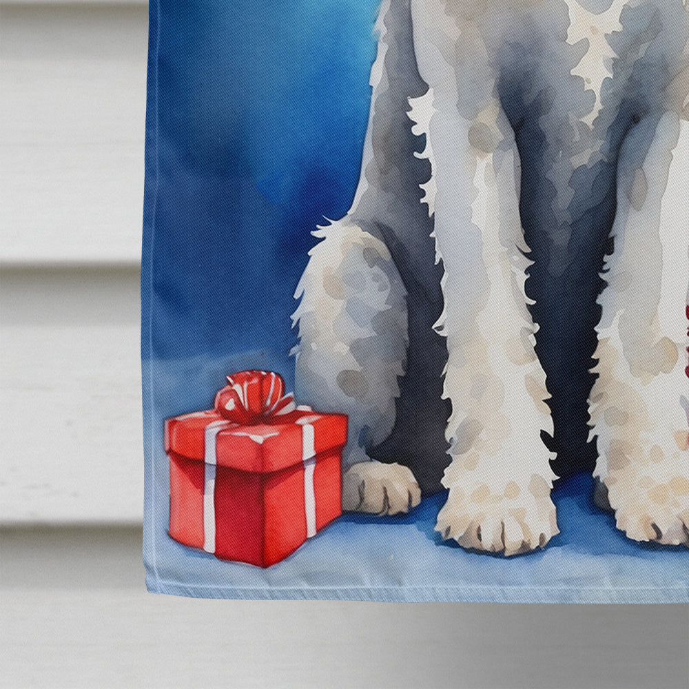 Bedlington Terrier Christmas Reindeer House Flag