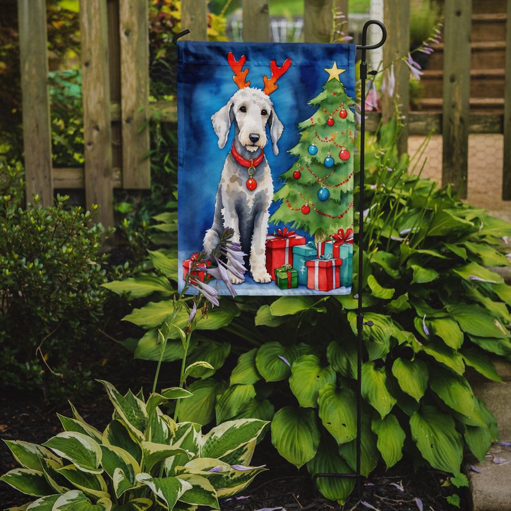 Bedlington Terrier Christmas Reindeer Garden Flag