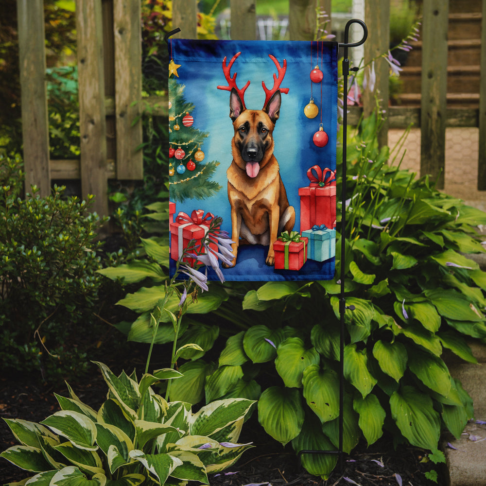 Belgian Malinois Christmas Reindeer Garden Flag