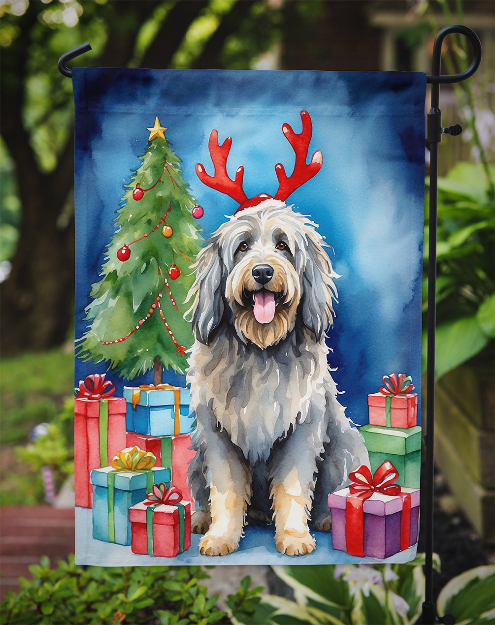 Bergamasco Christmas Reindeer Garden Flag