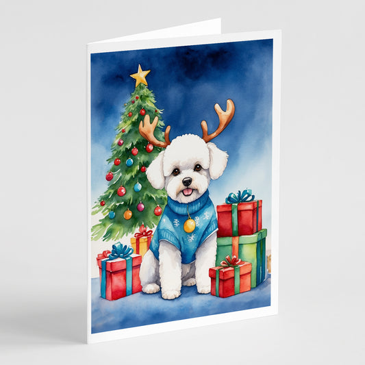 Buy this Bichon Frise Christmas Reindeer Greeting Cards Pack of 8