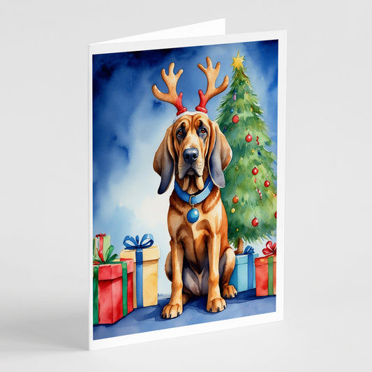 Buy this Bloodhound Christmas Reindeer Greeting Cards Pack of 8