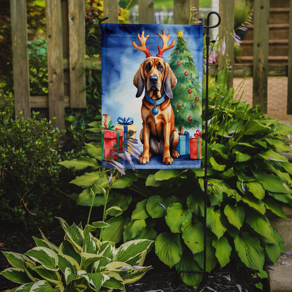 Bloodhound Christmas Reindeer Garden Flag