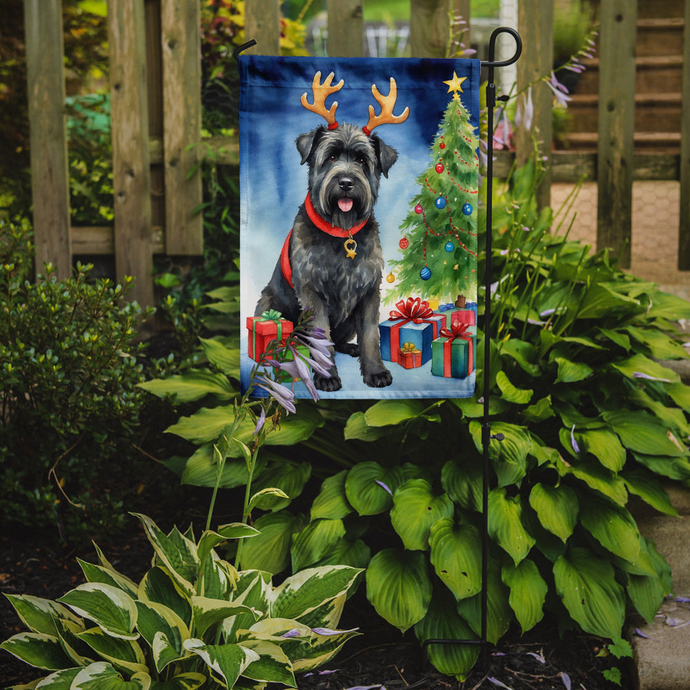 Bouvier des Flandres Christmas Reindeer Garden Flag