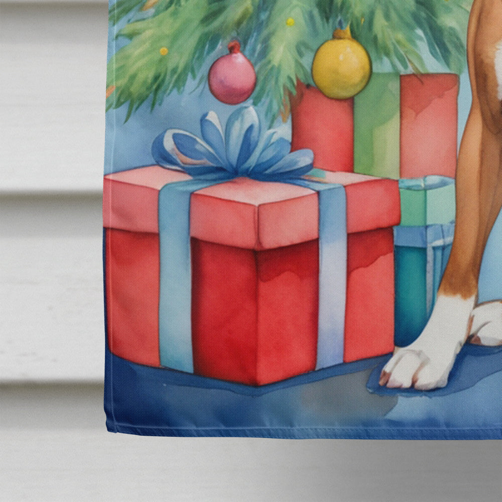 Boxer Christmas Reindeer House Flag