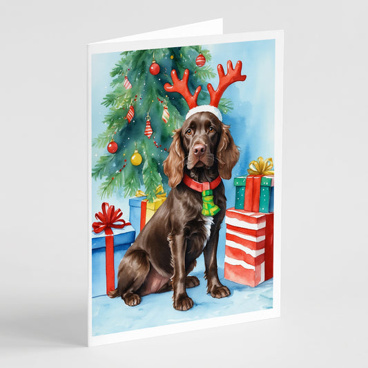 Buy this Boykin Spaniel Christmas Reindeer Greeting Cards Pack of 8