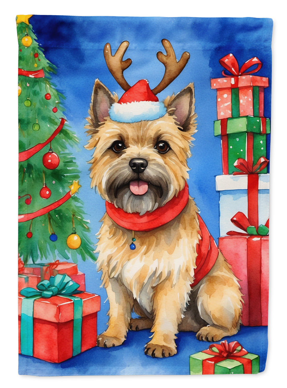 Buy this Cairn Terrier Christmas Reindeer House Flag