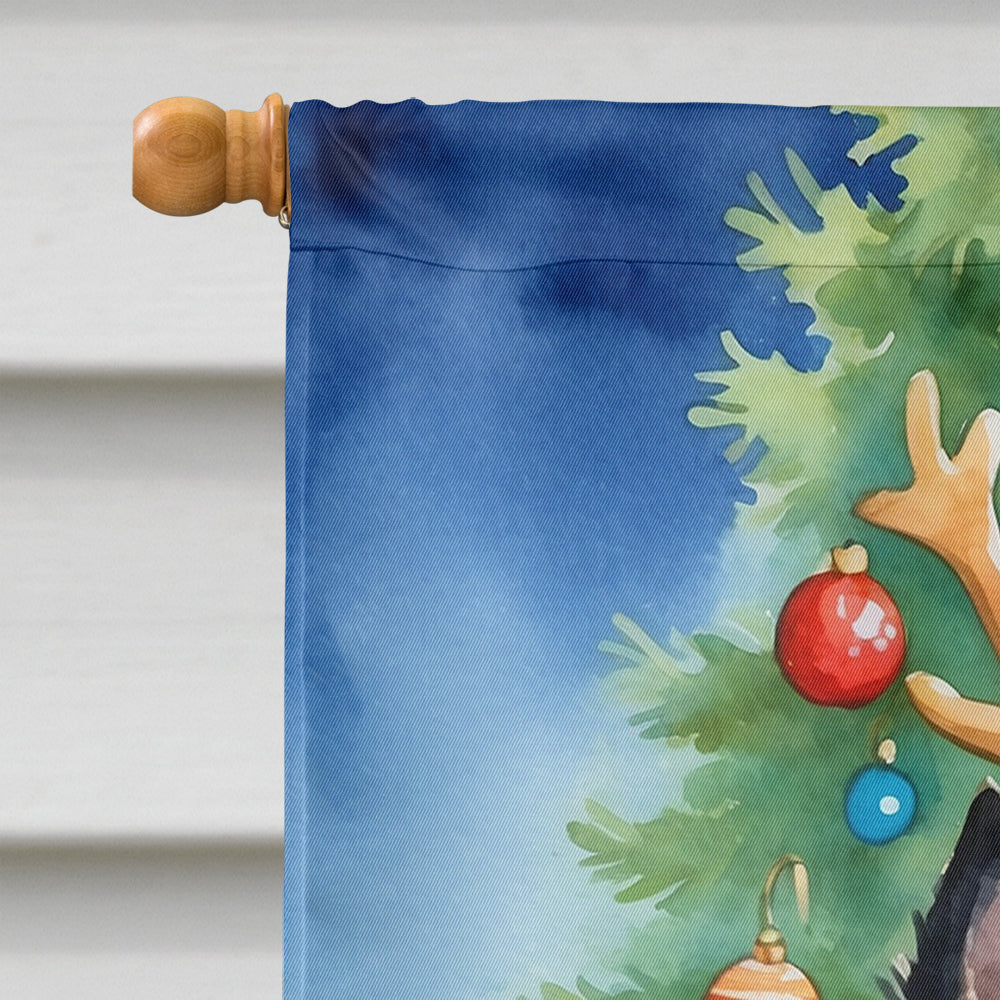 Black Cairn Terrier Christmas Reindeer House Flag