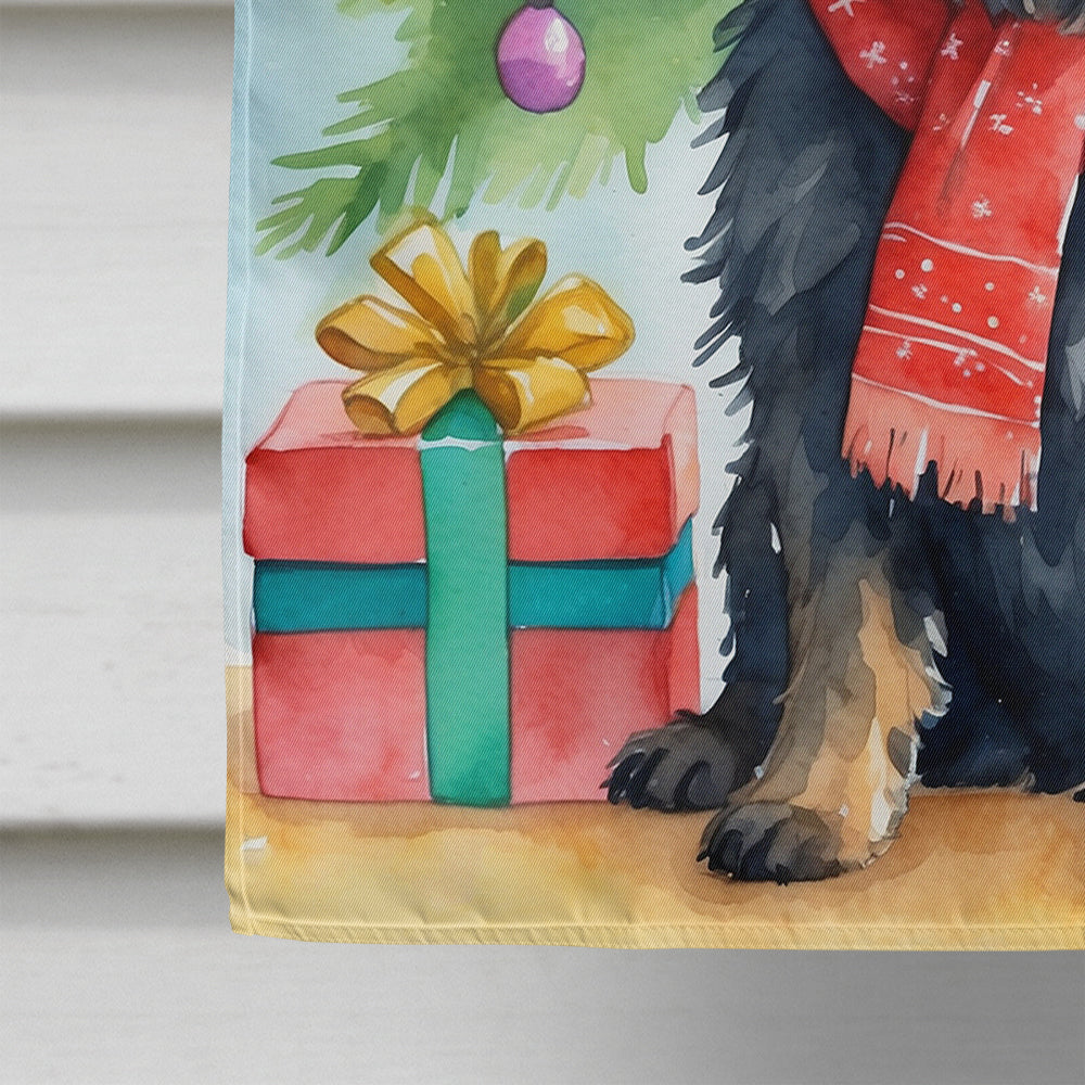 Black Cairn Terrier Christmas Reindeer House Flag