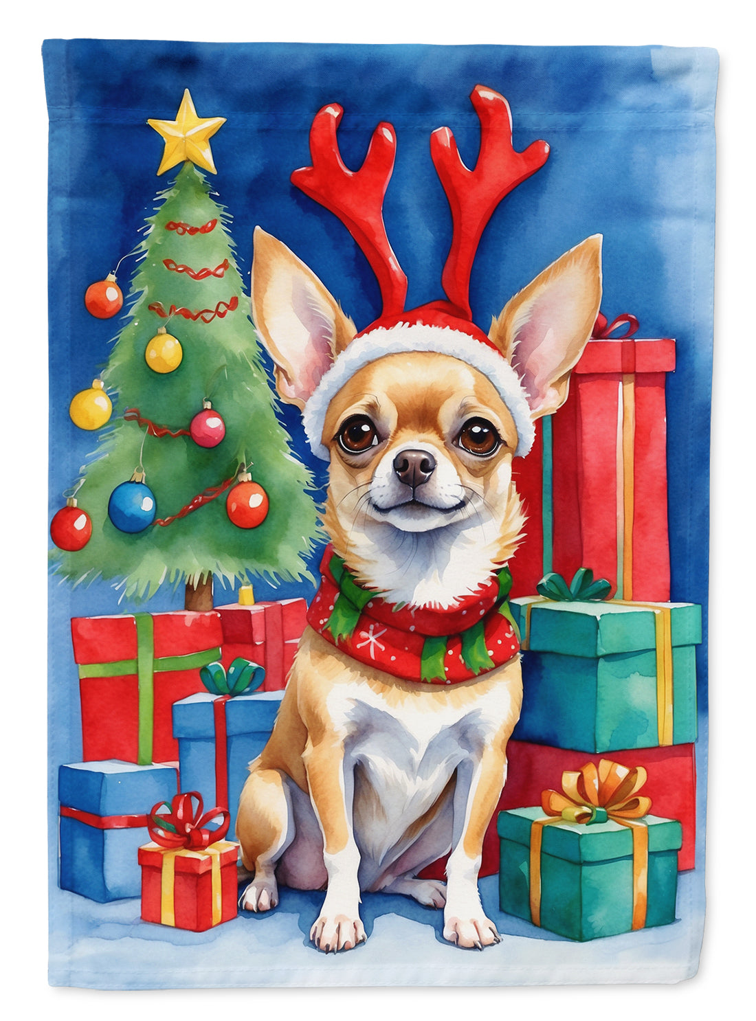 Buy this Chihuahua Christmas Reindeer House Flag