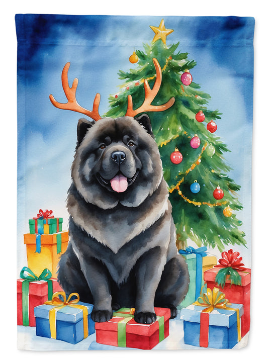 Buy this Black Chow Chow Christmas Reindeer House Flag