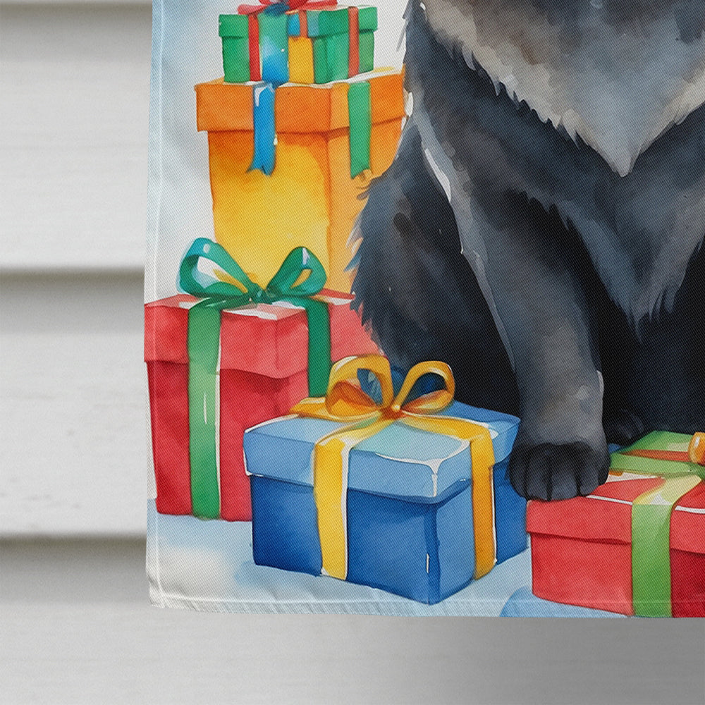 Black Chow Chow Christmas Reindeer House Flag