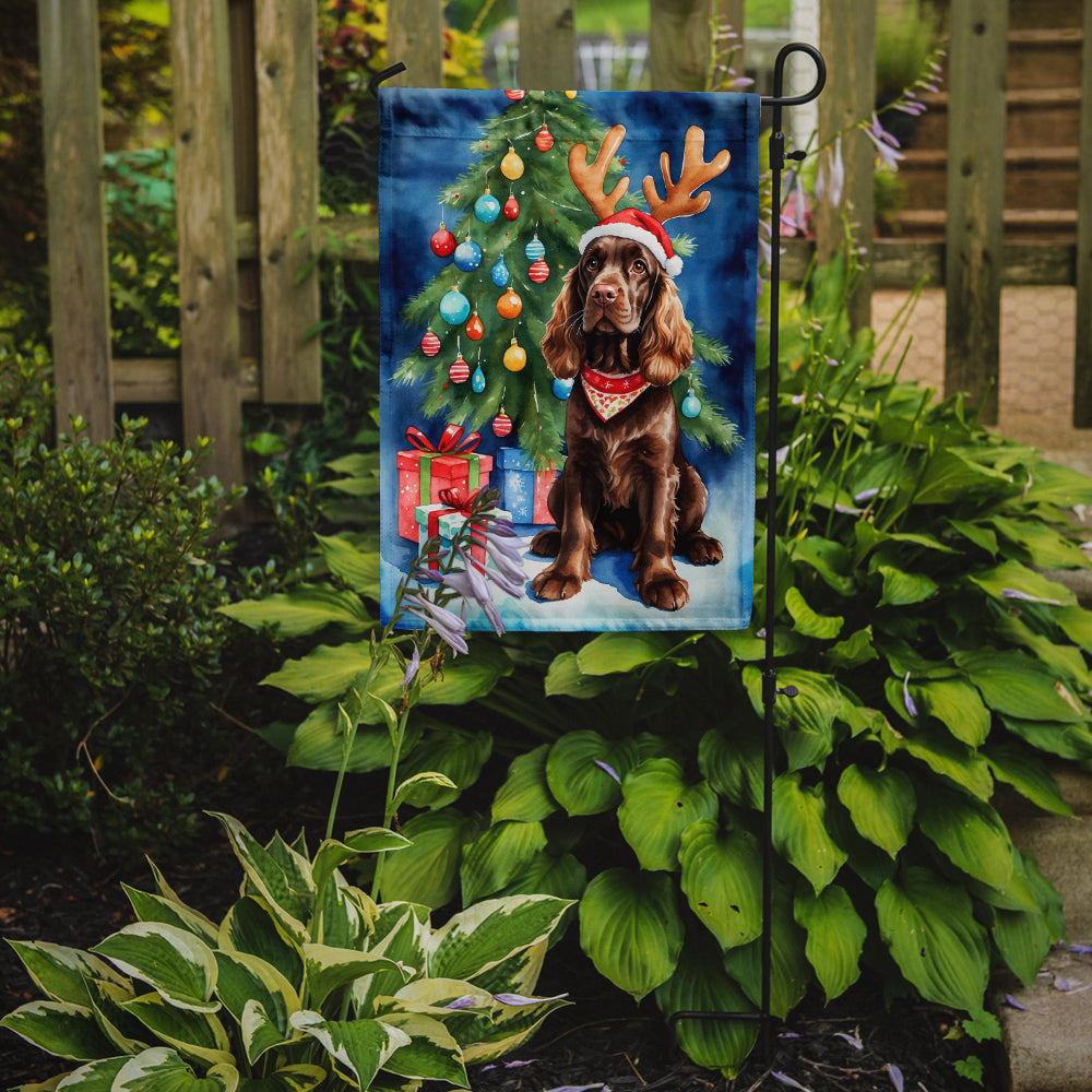 Chocolate Cocker Spaniel Christmas Reindeer Garden Flag