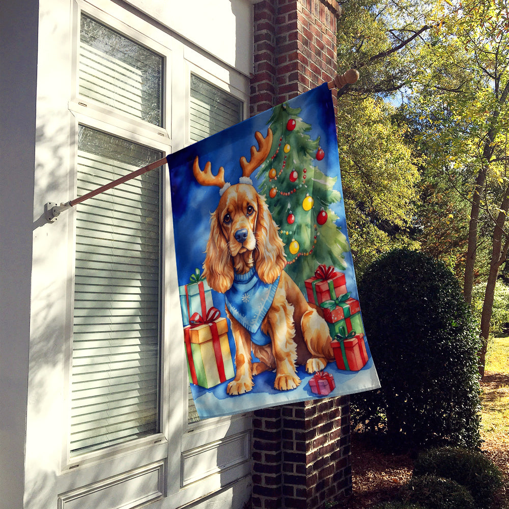 Cocker Spaniel Christmas Reindeer House Flag