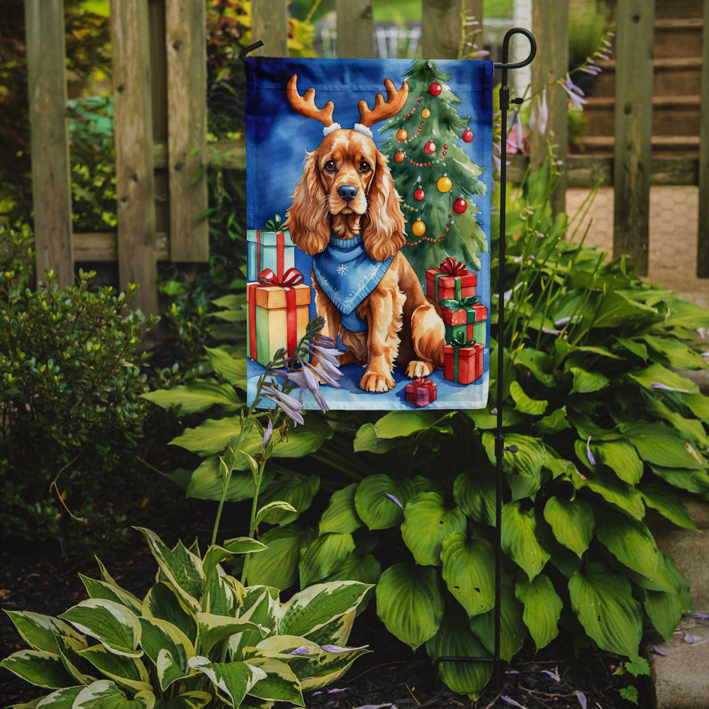 Cocker Spaniel Christmas Reindeer Garden Flag