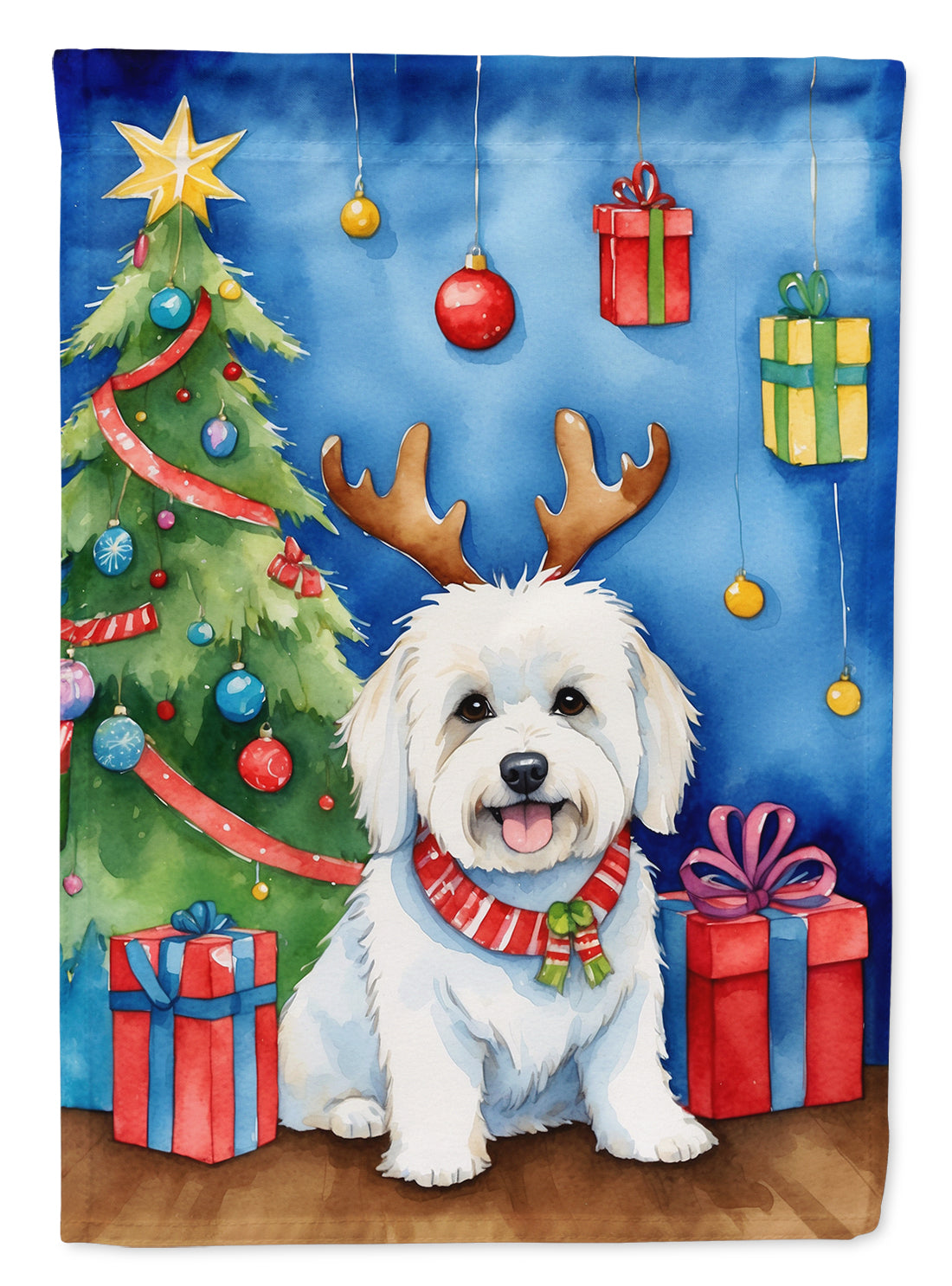 Buy this Coton de Tulear Christmas Reindeer Garden Flag