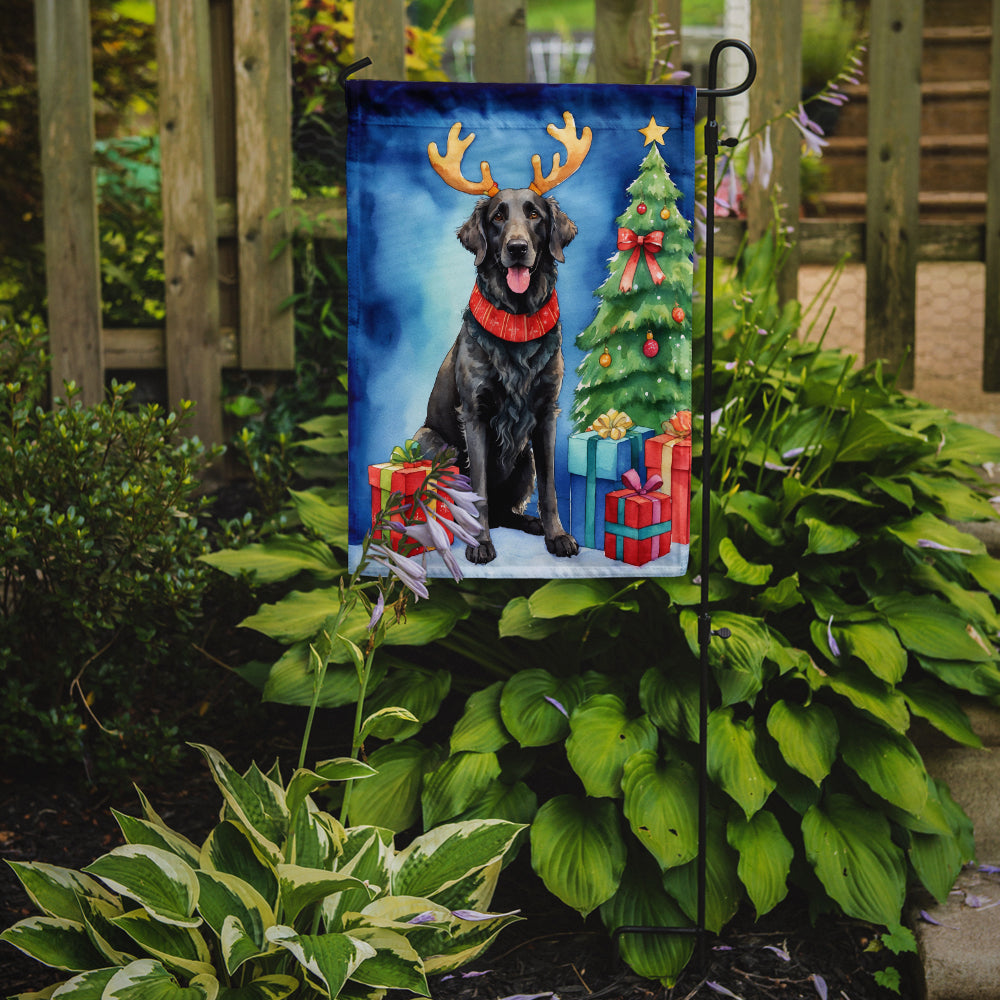 Curly-Coated Retriever Christmas Reindeer Garden Flag