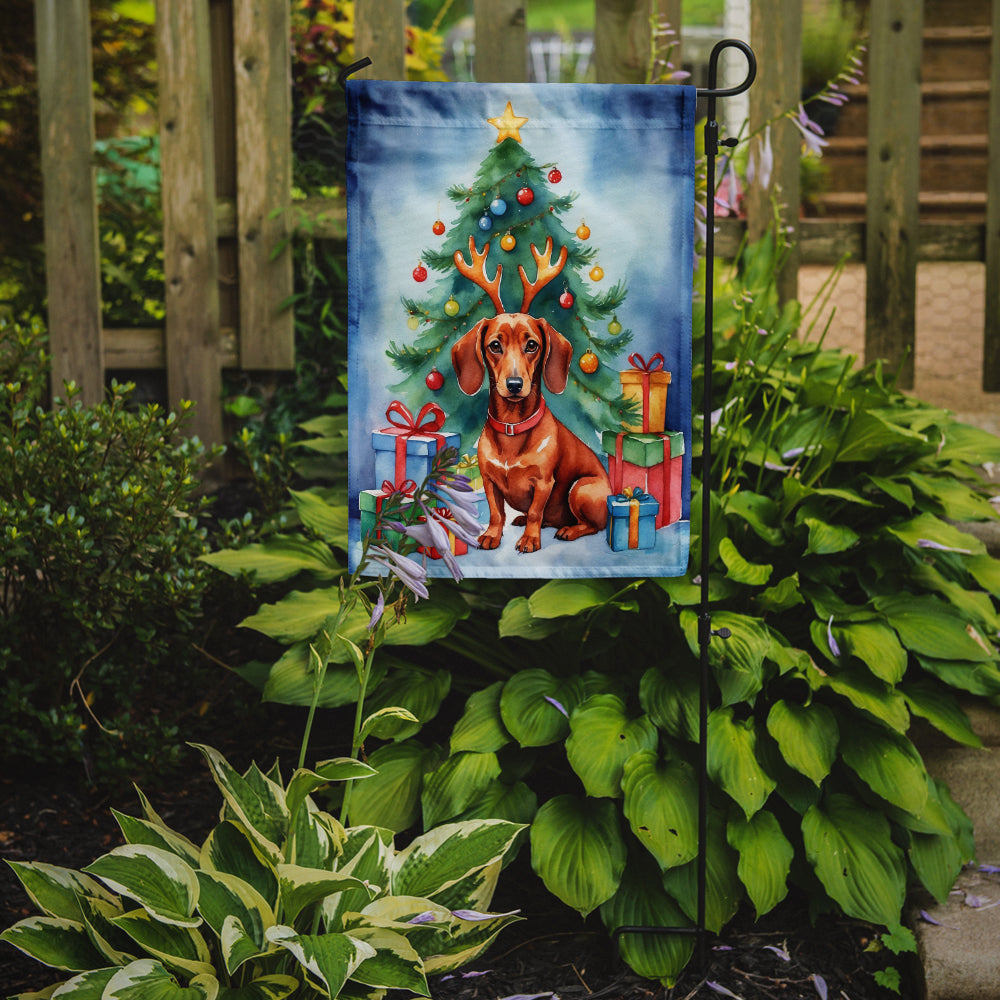 Dachshund Christmas Reindeer Garden Flag