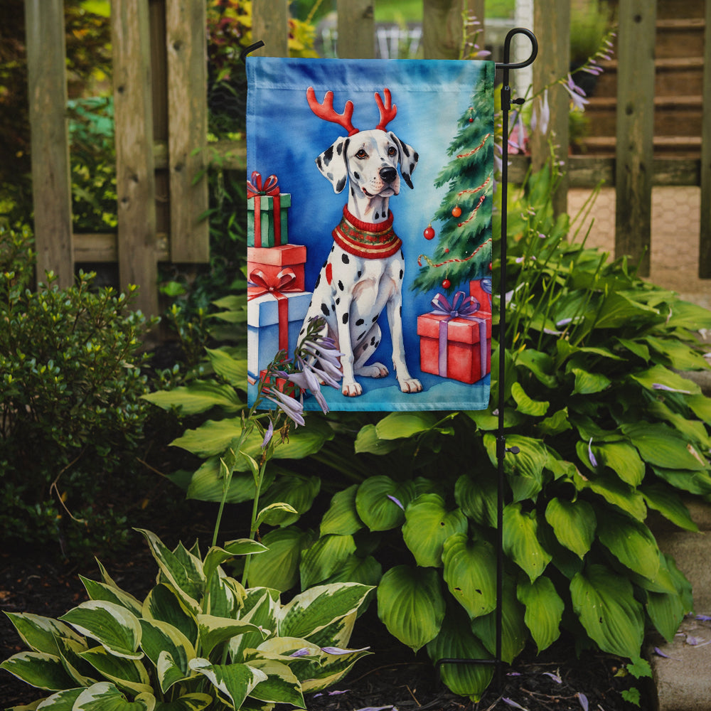 Dalmatian Christmas Reindeer Garden Flag