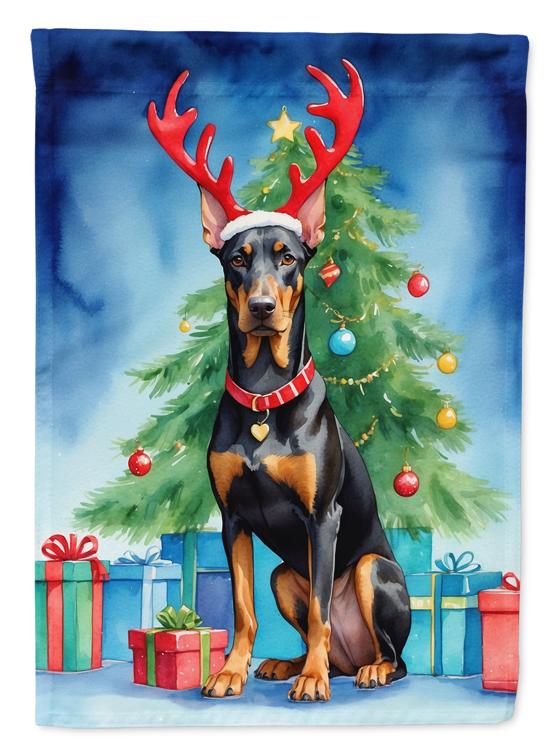 Buy this Doberman Pinscher Christmas Reindeer House Flag