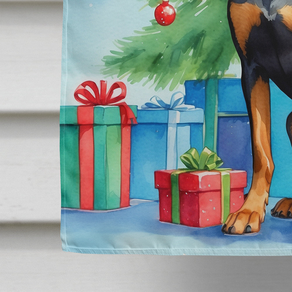 Doberman Pinscher Christmas Reindeer House Flag