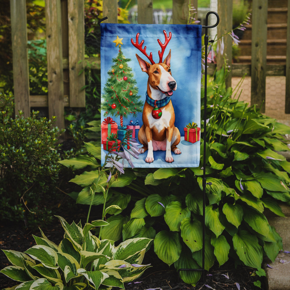 Bull Terrier Christmas Reindeer Garden Flag