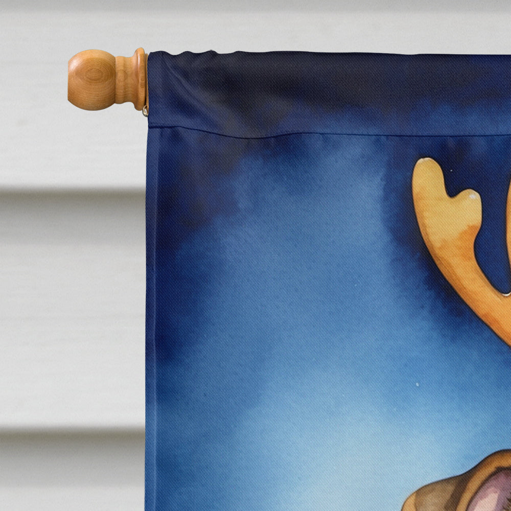 English Bulldog Christmas Reindeer House Flag