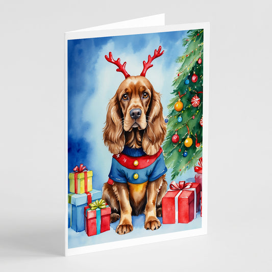 Buy this English Cocker Spaniel Christmas Reindeer Greeting Cards Pack of 8