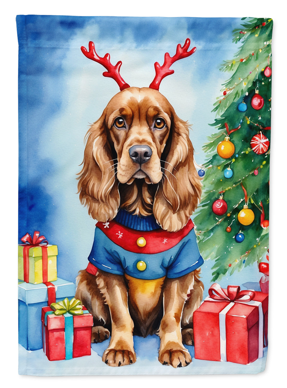 Buy this English Cocker Spaniel Christmas Reindeer Garden Flag