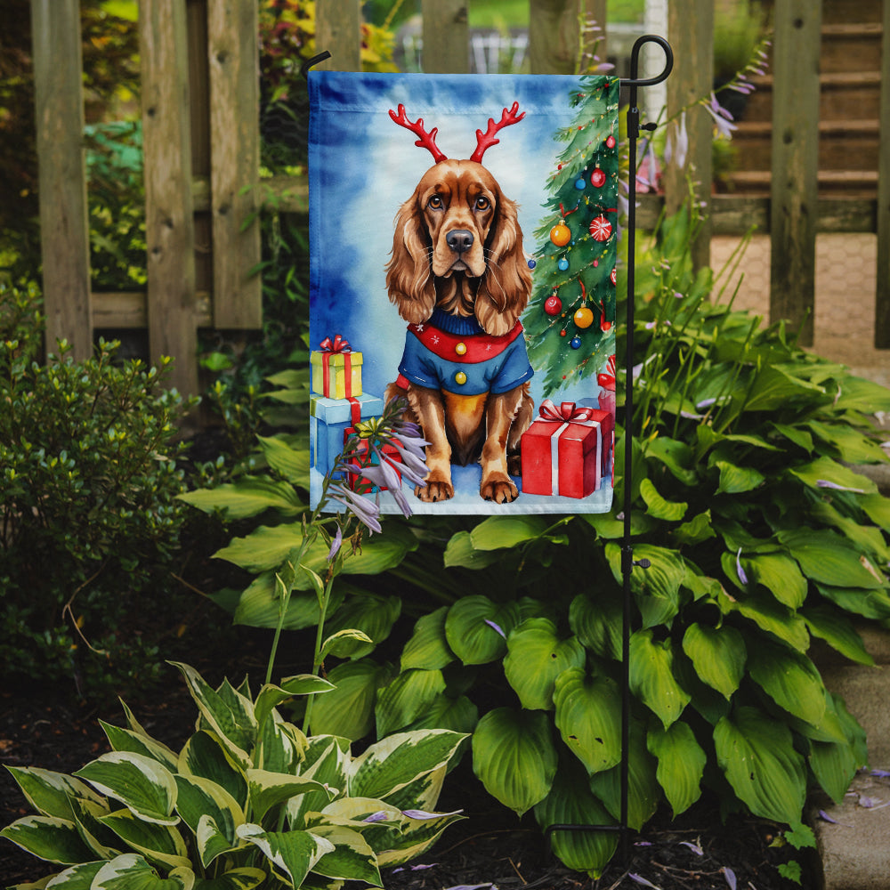 English Cocker Spaniel Christmas Reindeer Garden Flag