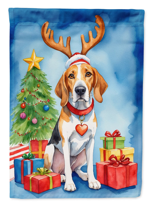 Buy this English Foxhound Christmas Reindeer House Flag