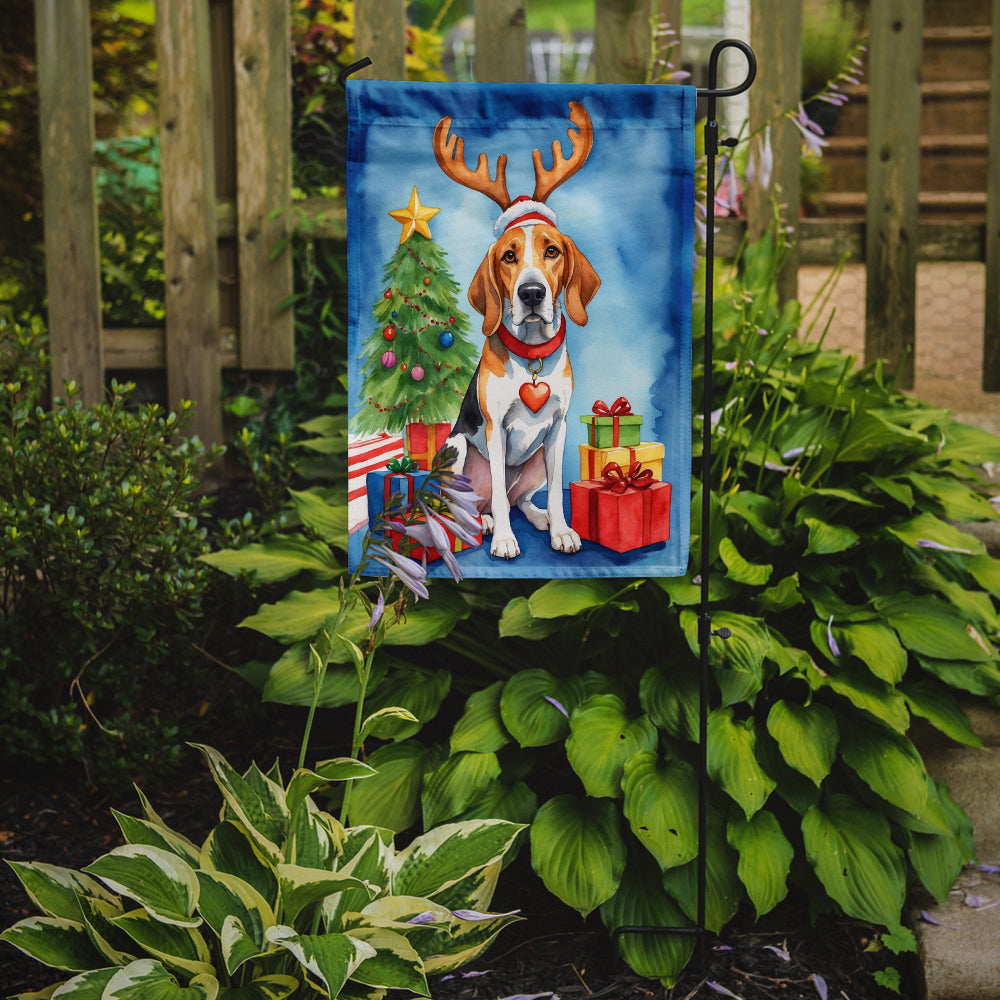 English Foxhound Christmas Reindeer Garden Flag
