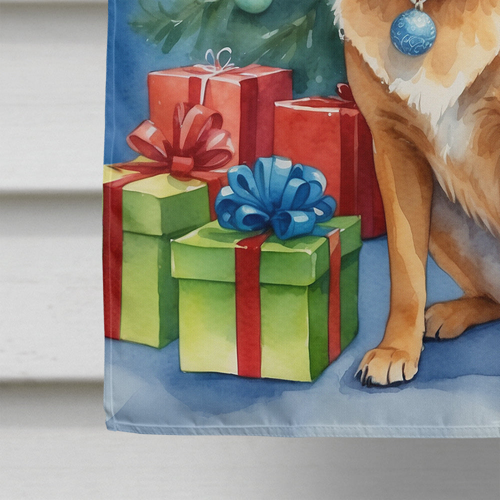 Finnish Spitz Christmas Reindeer House Flag