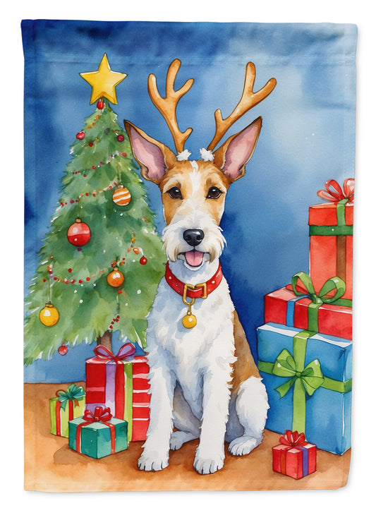 Buy this Fox Terrier Christmas Reindeer Garden Flag