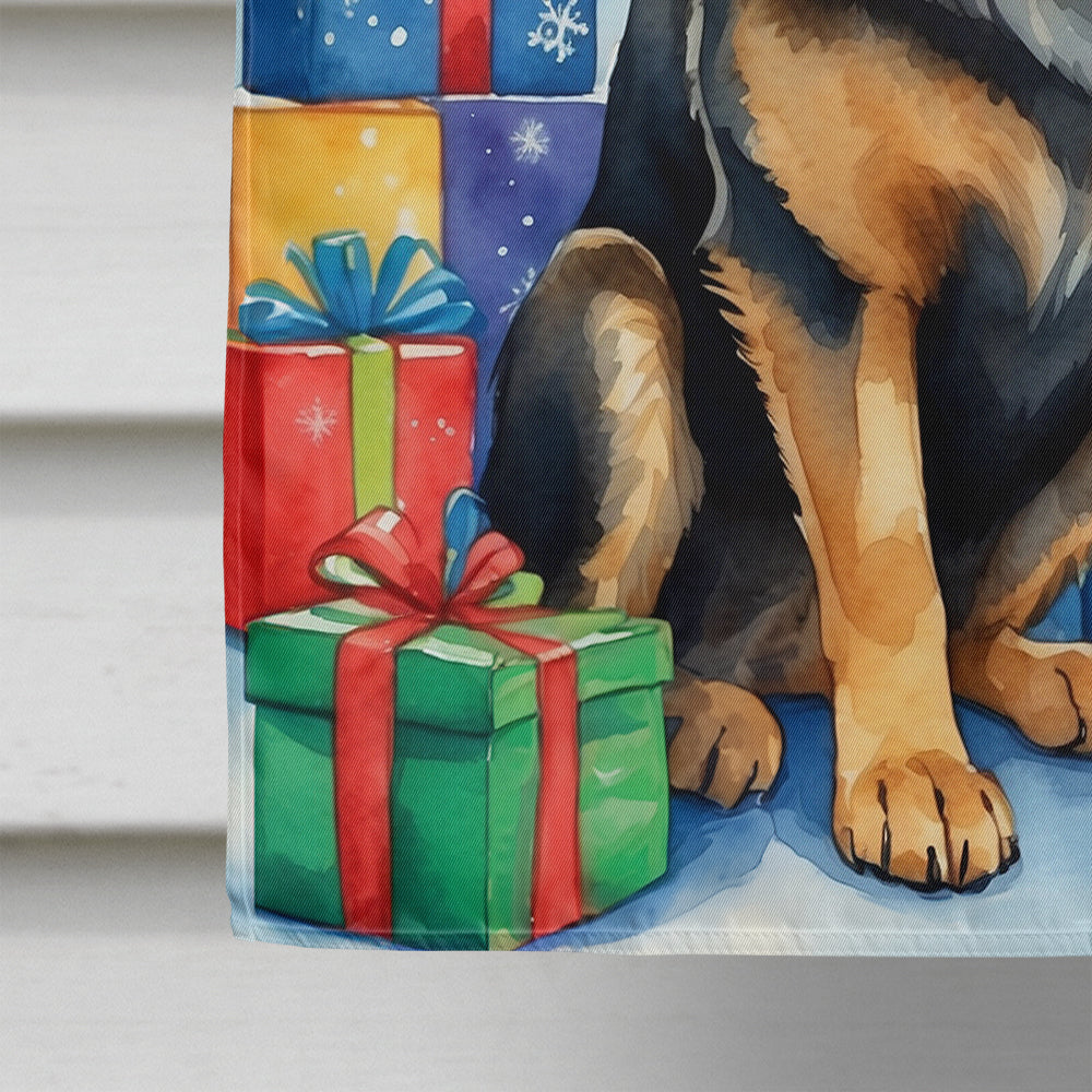 German Shepherd Christmas Reindeer House Flag