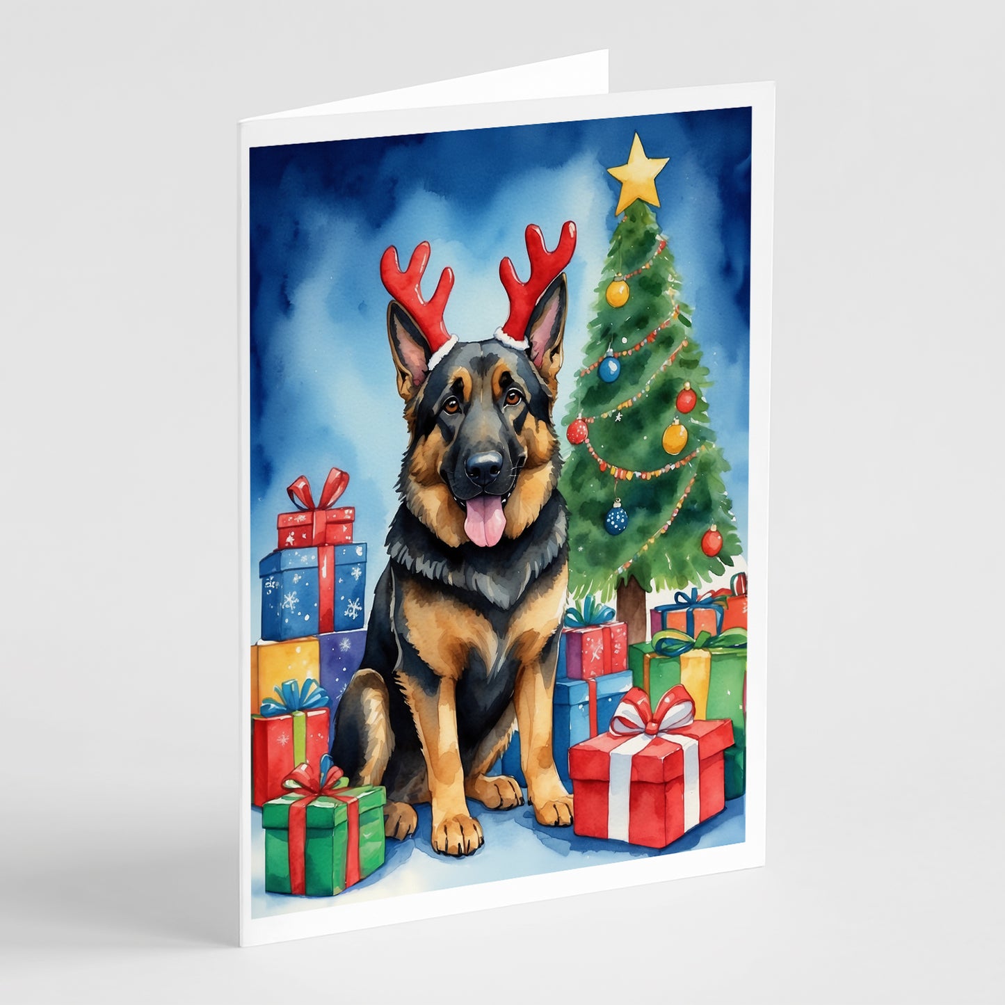 Buy this German Shepherd Christmas Reindeer Greeting Cards Pack of 8