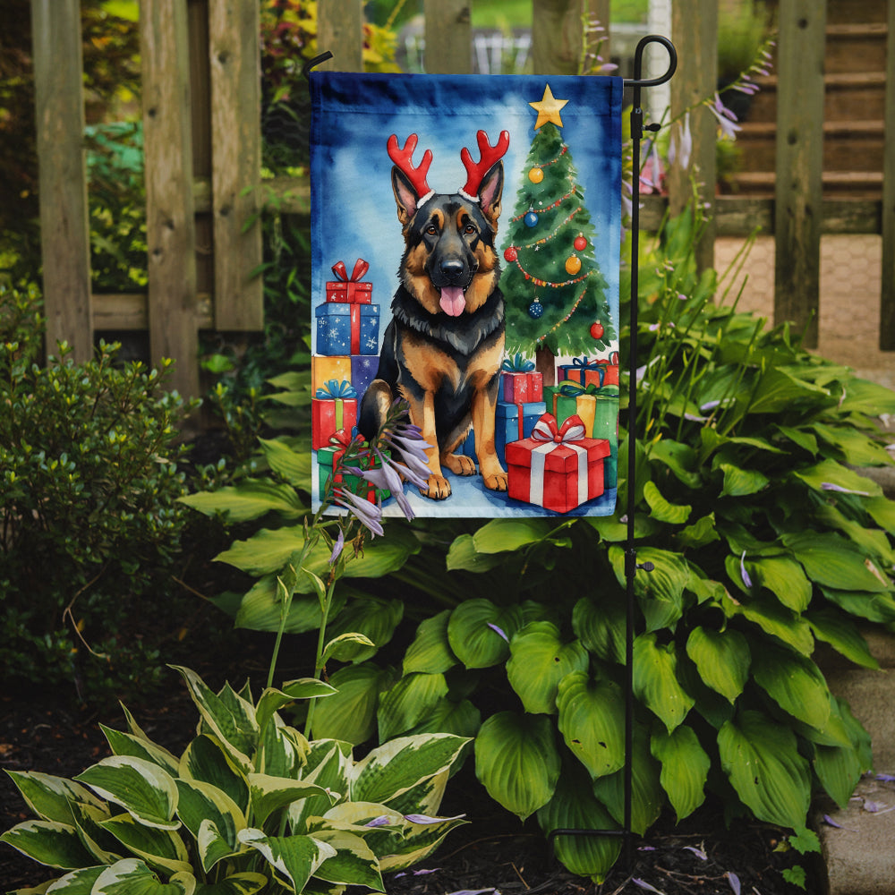 German Shepherd Christmas Reindeer Garden Flag
