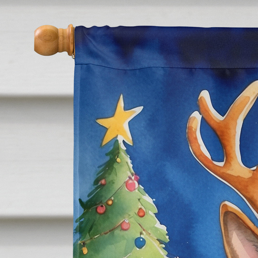 German Shepherd Christmas Reindeer House Flag