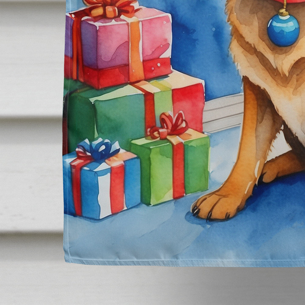 German Shepherd Christmas Reindeer House Flag