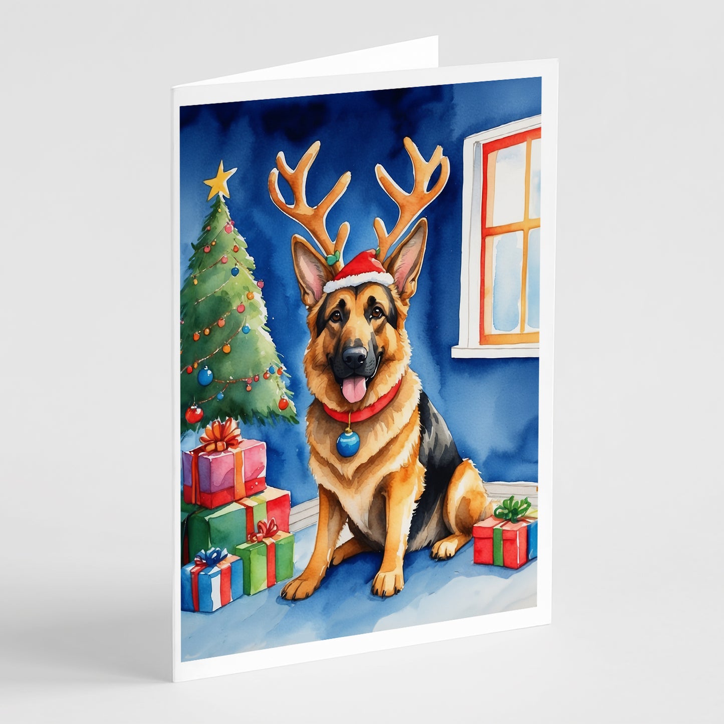 Buy this German Shepherd Christmas Reindeer Greeting Cards Pack of 8