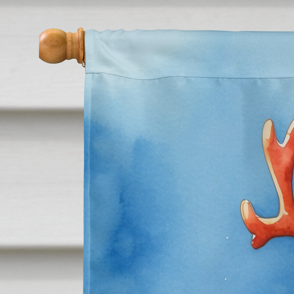 Golden Retriever Christmas Reindeer House Flag