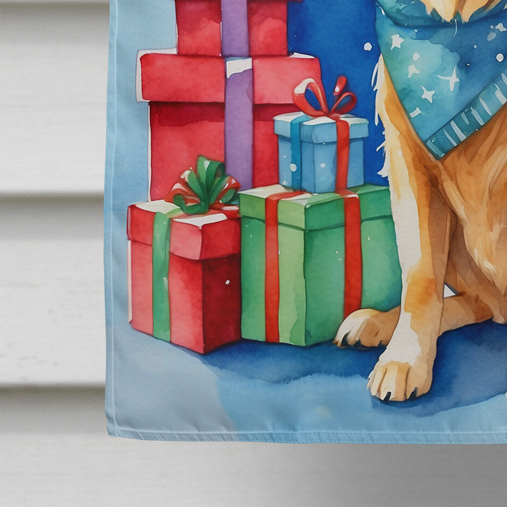 Golden Retriever Christmas Reindeer House Flag