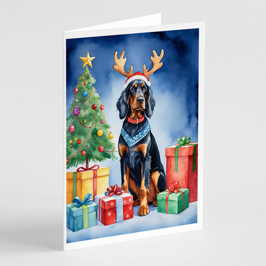 Buy this Gordon Setter Christmas Reindeer Greeting Cards Pack of 8