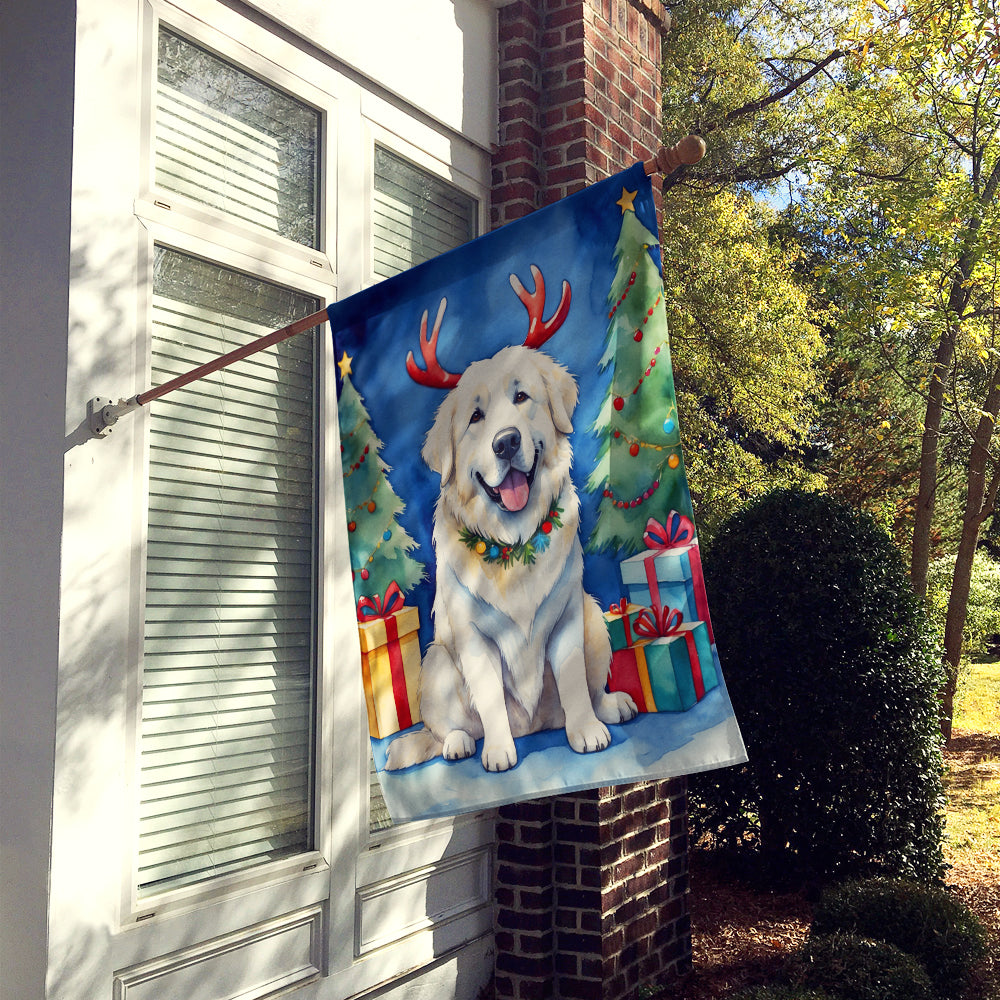 Great Pyrenees Christmas Reindeer House Flag