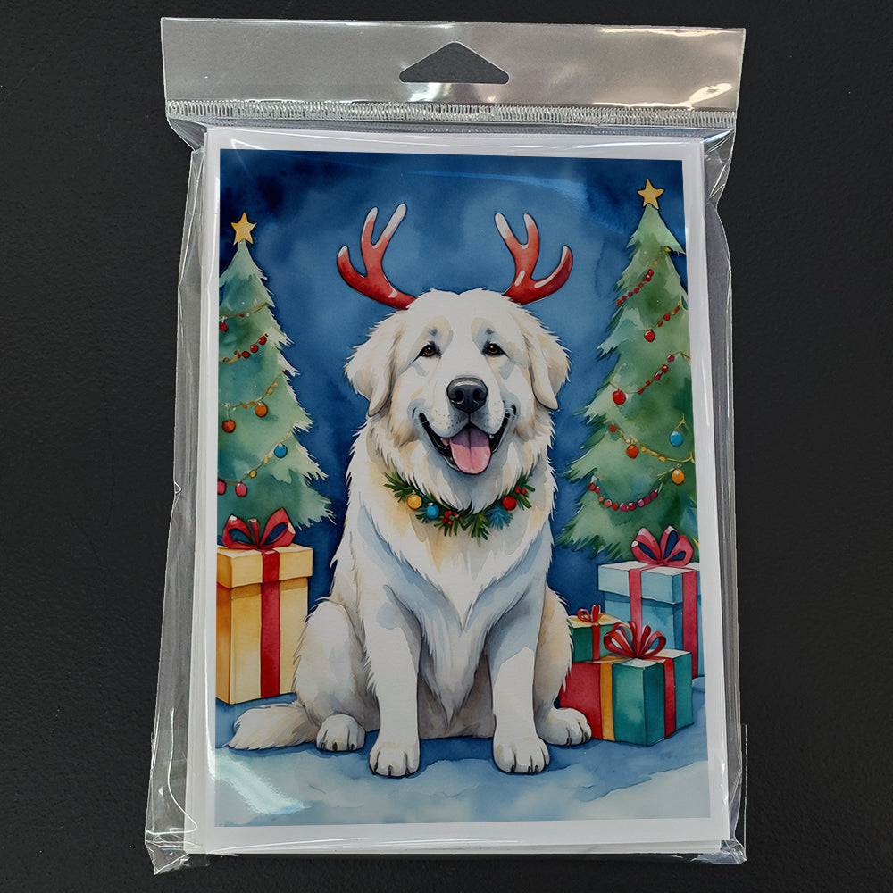 Great Pyrenees Christmas Reindeer Greeting Cards Pack of 8