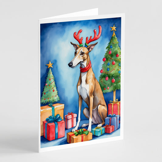 Buy this Greyhound Christmas Reindeer Greeting Cards Pack of 8