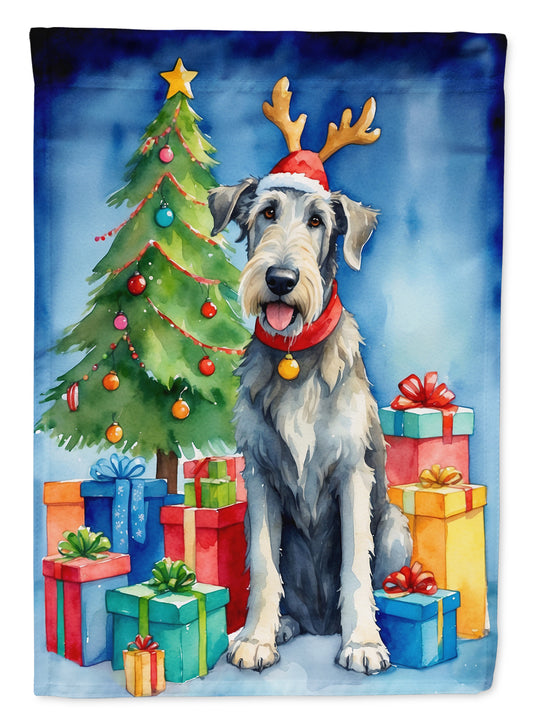 Buy this Irish Wolfhound Christmas Reindeer House Flag