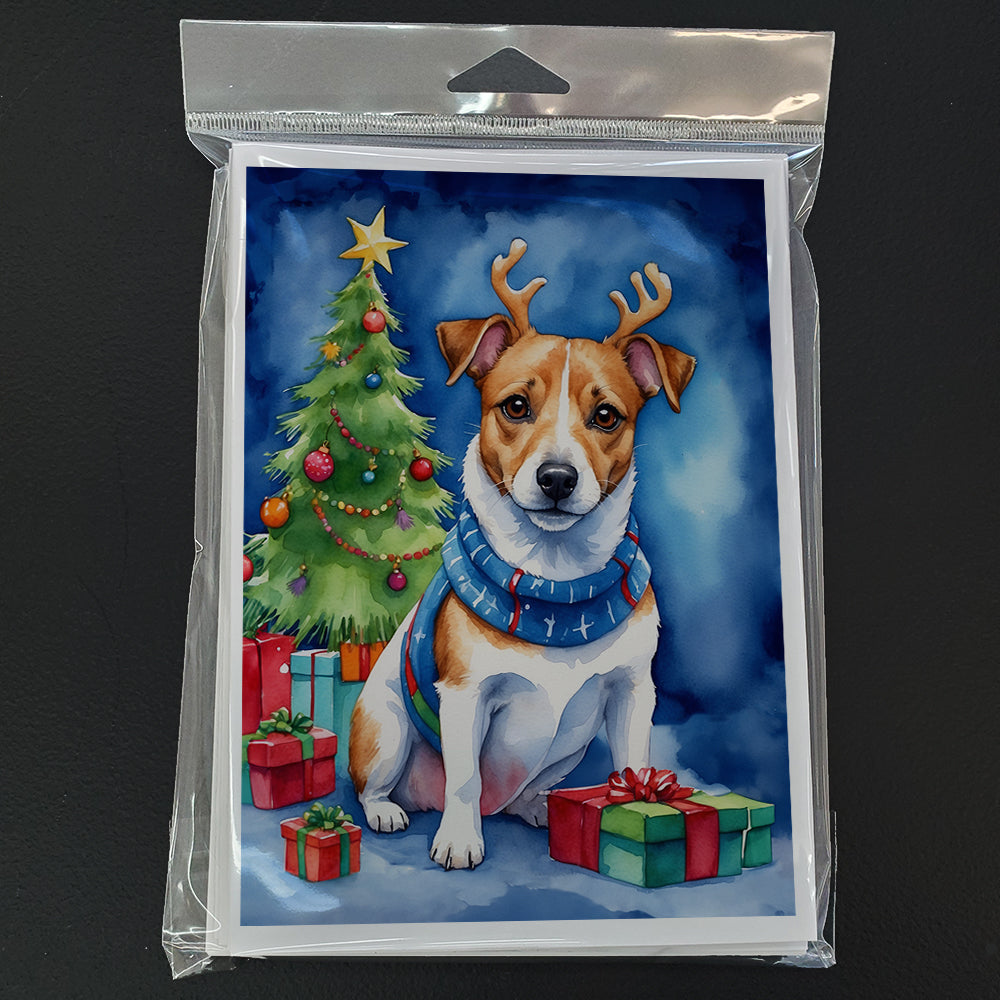 Jack Russell Terrier Christmas Reindeer Greeting Cards Pack of 8