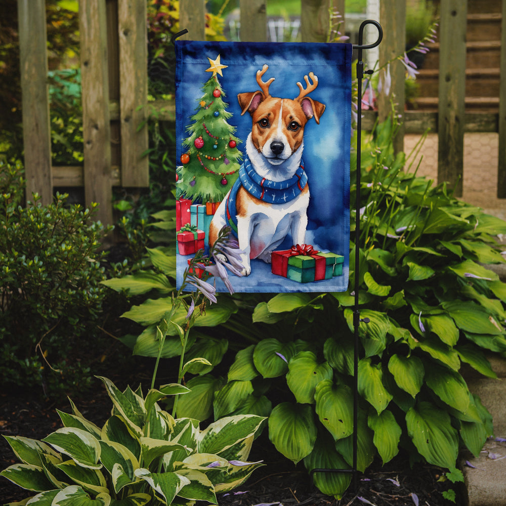 Jack Russell Terrier Christmas Reindeer Garden Flag